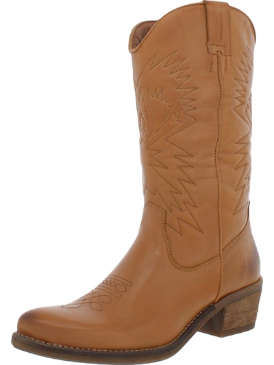 Steve Madden Hayward Womens Pull On Leather Cowboy, Western Boots In Multi