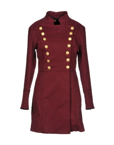 Pierre Balmain Overcoats In Garnet