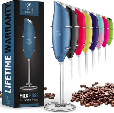 Zulay Kitchen Premium One-touch Milk Frother For Coffee In Blue