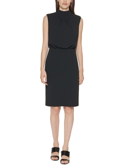 Calvin Klein Womens Scuba Midi Shift Dress In Black