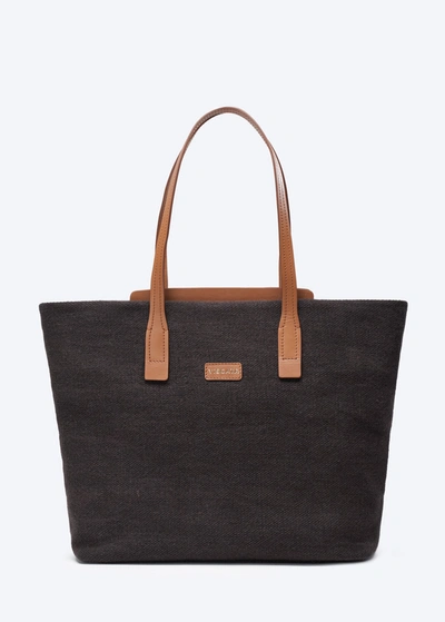 Viscata Cassis Canvas Handbag In Black