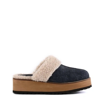 Seychelles Steady Platform Mule In Navy Denim In Multi