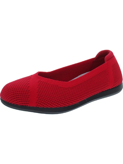 Clarks Carly Wish Womens Knit Slip On Ballet Flats In Red