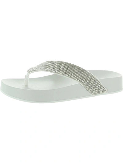 Madden Girl Lola R Womens Faux Leather Thong Toe Flip-flops In Multi