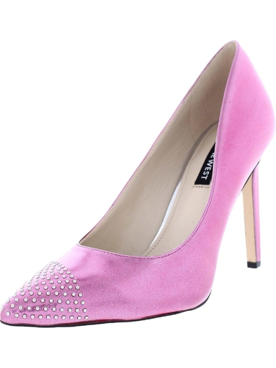 Nine West Tadaa 3 Womens Faux Leather Studded Pumps In Pink