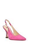 Nine West Veroni Slingback Pointed Toe Pump In Pink Suede