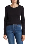 Nordstrom Crewneck Long Sleeve Cotton T-shirt In Black