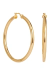 Savvy Cie Jewels Italian High Polish 2.2" Hoop Earrings In Gold