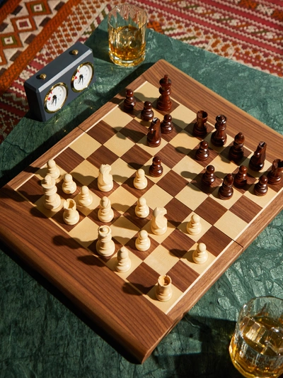 Dal Negro Backgammon & Chess Compendium In Brown