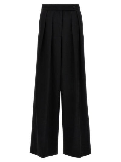 Dries Van Noten Pleated Cotton-twill Wide-leg Pants In Black