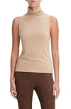 Vince Sleeveless Turtleneck Tank Top In Cashew