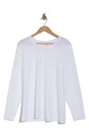 Nordstrom Long Sleeve Pima Cotton T-shirt In White