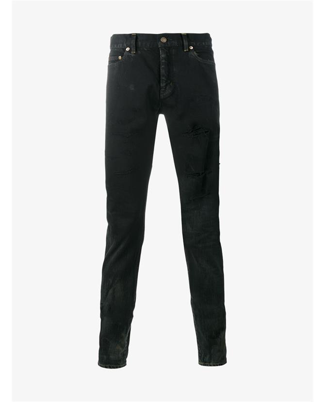 Saint Laurent Distressed Skinny Jeans | ModeSens