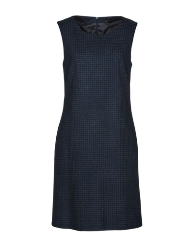 Peserico Short Dress In Dark Blue