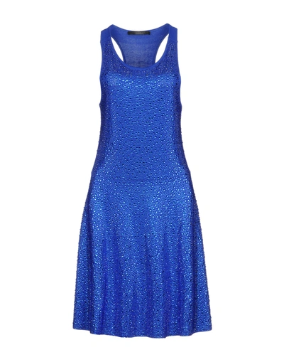 Philipp Plein Short Dress In Bright Blue