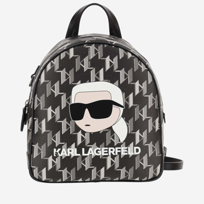 Karl Lagerfeld K/ikonik 2.0 Monogram Backpack In Black