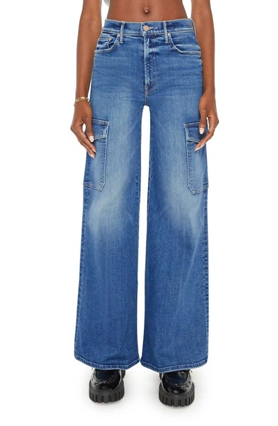 Mother The Undercover Cargo Sneak Wide-leg Jeans In Blue