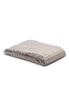 Piglet In Bed Gingham Linen Fitted Sheet In Mushroom