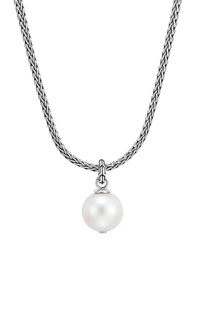 John Hardy Classic Chain Pearl Pendant Necklace In Silver