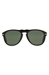 Persol 54mm Pilot Sunglasses In Black/ Grey