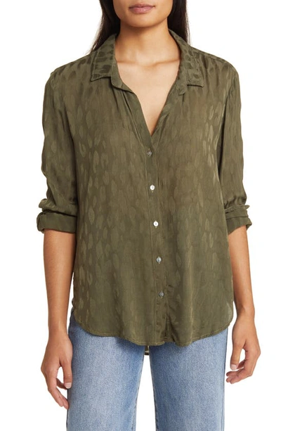 Bella Dahl Flowy Print Button-up Shirt In Herb Green