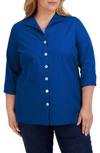 Foxcroft Pandora Non-iron Tunic Shirt In Royal Blue
