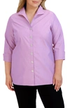 Foxcroft Pandora Non-iron Tunic Shirt In Soft Violet