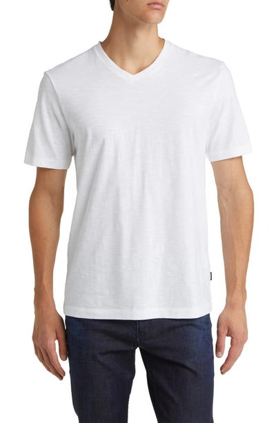 Hugo Boss Tilson Solid V-neck T-shirt In White