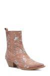 Free People Bowers Embroidered Bootie In Perfect Pink