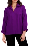 Foxcroft Agnes Split Cuff Popover Blouse In Orchid