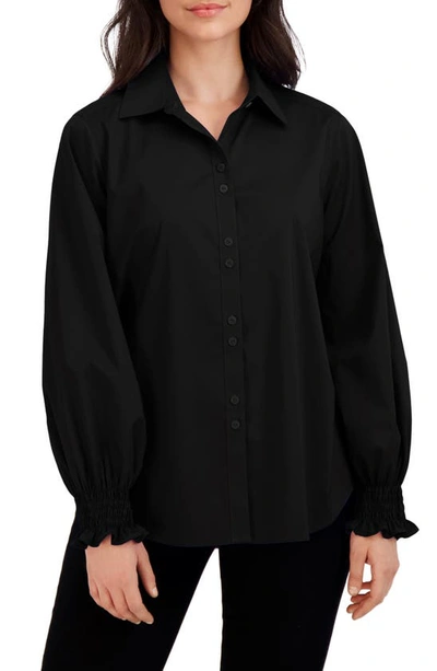 Foxcroft Olivia Ruffle Cuff Blouse In Black