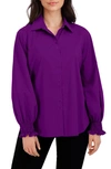 Foxcroft Olivia Ruffle Cuff Blouse In Orchid