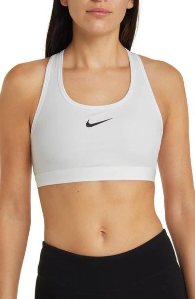 Nike Women's Swoosh Medium Support Padded Sports Bra In White