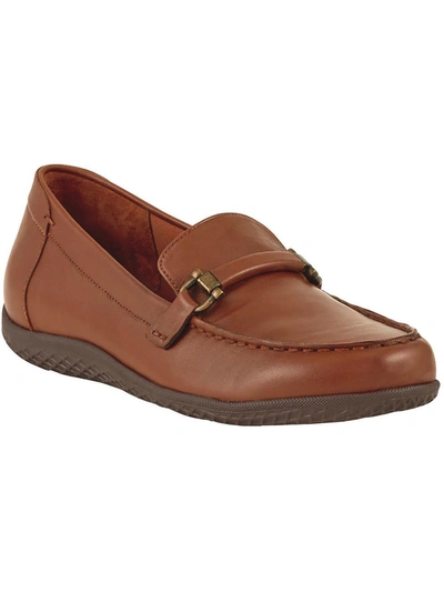 David Tate Castle Womens Leather Comfort Slip-on Sneakers In Brown