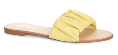 Chinese Laundry Women's Britta Ruched Slide Sandal In Yellow