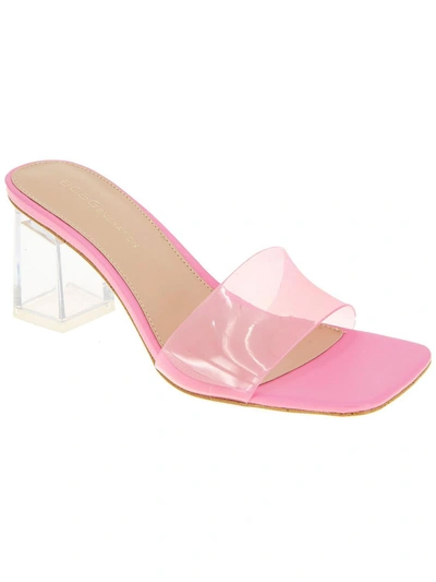 Bcbgeneration Luckee Womens Slip On Square Toe Block Heel In Pink