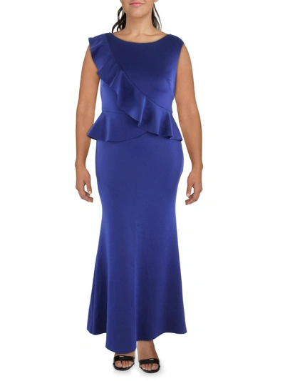Jessica Howard Womens Ruffled Maxi Evening Dress In Multi