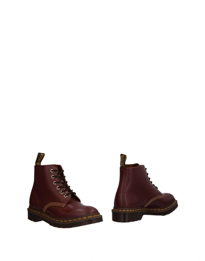 Dr. Martens' Ankle Boot In Maroon