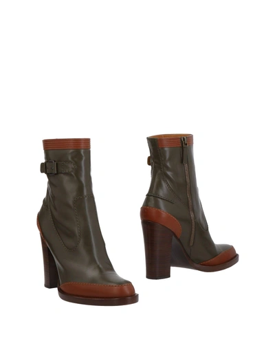 Veronique Branquinho Ankle Boot In Military Green