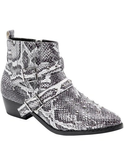Jane And The Shoe Cindy Womens Snake Print Studded Booties In Multi
