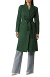 Avec Les Filles Water Resistant Double Breasted Trench Coat In Pine