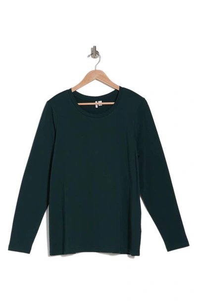 Nordstrom Long Sleeve Pima Cotton T-shirt In Green Ponderosa