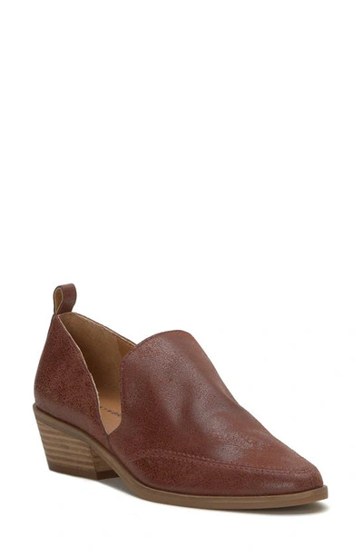 Lucky Brand Women's Mahzan Chop-out Pointed Toe Loafers In Brownstone Leather