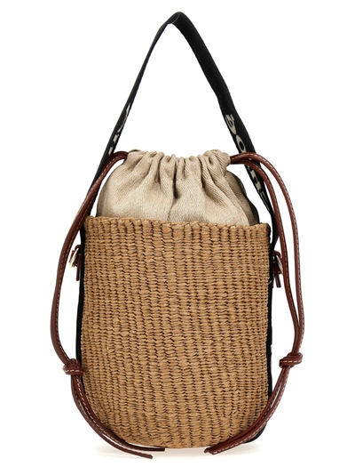 Chloé 'woody Small Bucket Bag Crossbody Bags Beige