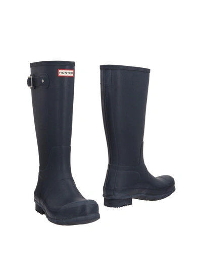 Hunter Knee Boots In Dark Blue