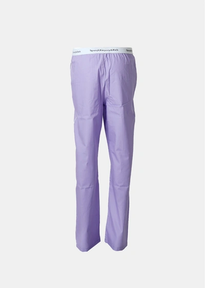 Sporty And Rich Serif Logo Pajama Pants In Lilac/white