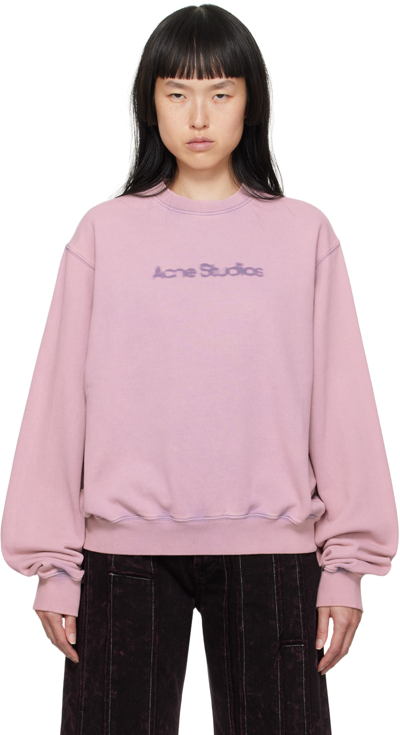 Acne Studios 褪色logo印花平纹针织卫衣 In Pink