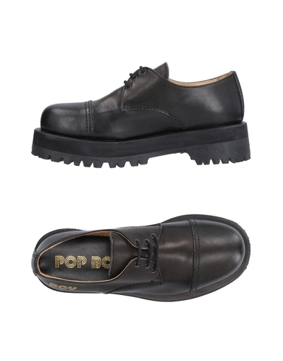 Pop Boy Laced Shoes In Black