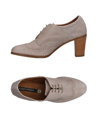 Alberto Fermani Laced Shoes In Light Grey