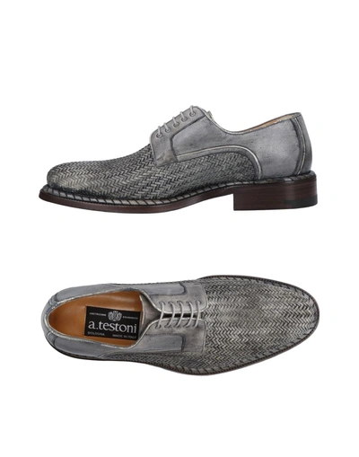 A.testoni Laced Shoes In Grey